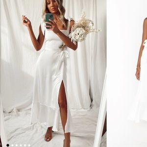 Show Me Your Mumu Garden Midi Dress Ivory